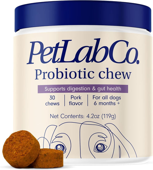 PetLab Co. Probiotics for Dogs, Support Gut Health, Occasional Diarrhea, Digestive Health & Seasonal Allergies - Pork Flavor