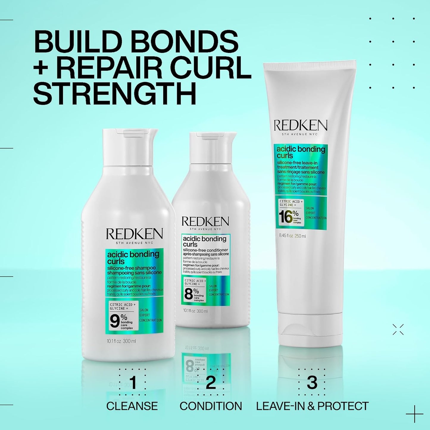 REDKEN Acidic Bonding Curls Silicone-Free Conditioner | For Coily and Curly Hair | Build Bonds and Repair Curl Strength