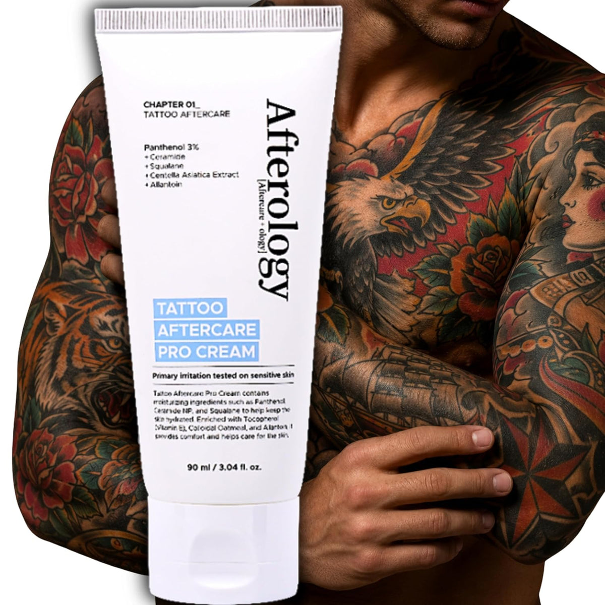 Tattoo Aftercare Lotion - Unscented Moisturizing Balm for Inked Skin - Color-Enhancing Care with Clean - Vegan Ingredients - Gentle Daily Tattoo Maintenance, 3.04 fl oz (Pack of 1)