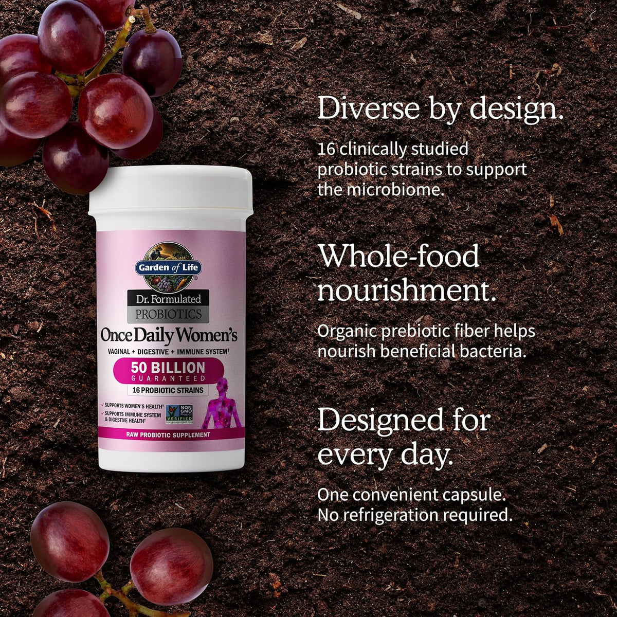 Garden of Life Dr. Formulated Once Daily Women's Probiotics, 50B CFU, 30ct